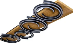 Best Eco-Light LED Deckenlampe Holz Aluminium Schwarz L:115 cm 3000 K