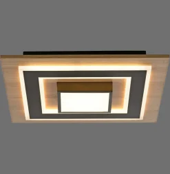 New Just Light LED Deckenlampe Holz Metall 2150 lm wohnlich blendarm