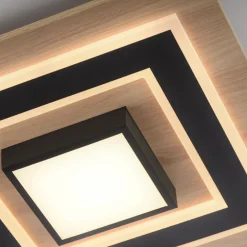 New Just Light LED Deckenlampe Holz Metall 2150 lm wohnlich blendarm