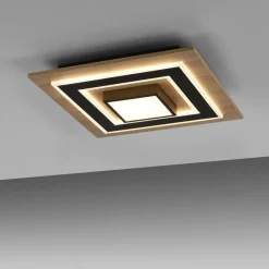 New Just Light LED Deckenlampe Holz Metall 2150 lm wohnlich blendarm