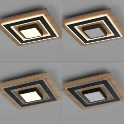 New Just Light LED Deckenlampe Holz Metall 2150 lm wohnlich blendarm