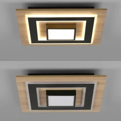 New Just Light LED Deckenlampe Holz Metall 2150 lm wohnlich blendarm