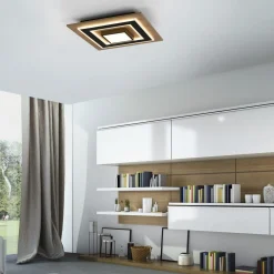 New Just Light LED Deckenlampe Holz Metall 2150 lm wohnlich blendarm