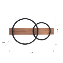 Best Just Light LED Deckenlampe Holz Metall Natur Schwarz 53 cm 3200 lm