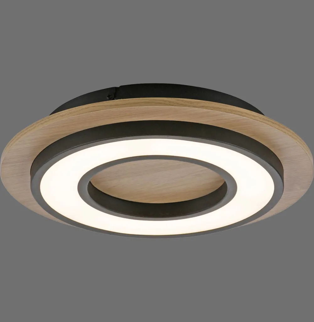 Just Light LED Deckenlampe Holz Metall 3000 K wohnlich blendarm* Deckenleuchten|Flurlampen