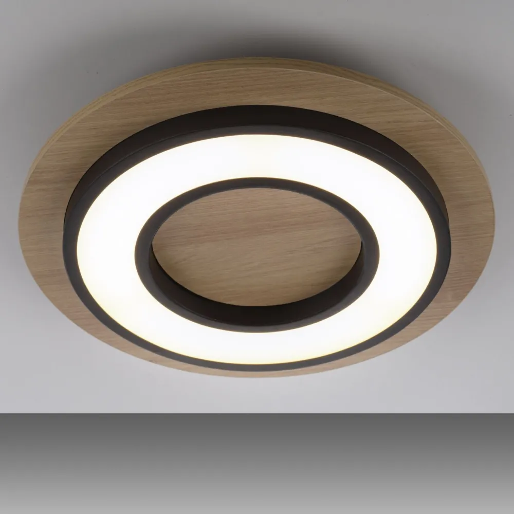 Just Light LED Deckenlampe Holz Metall 3000 K wohnlich blendarm* Deckenleuchten|Flurlampen