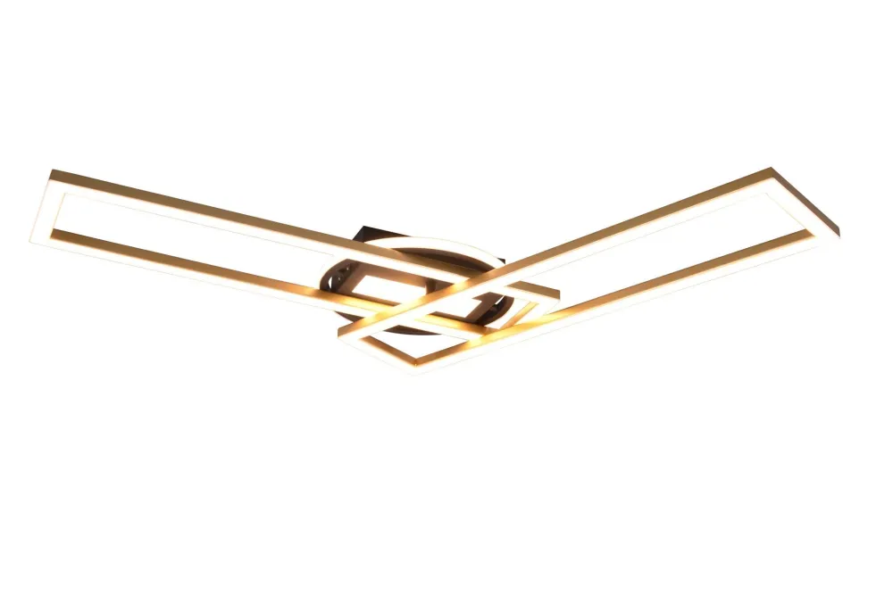 New Trio Reality LED Deckenlampe in Messing Dimmer Fernbedienung 30 W