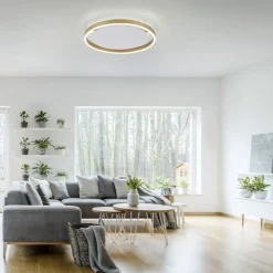 New Just Light LED Deckenlampe Metall Ø39,3 cm 20 W dimmbar in Messing