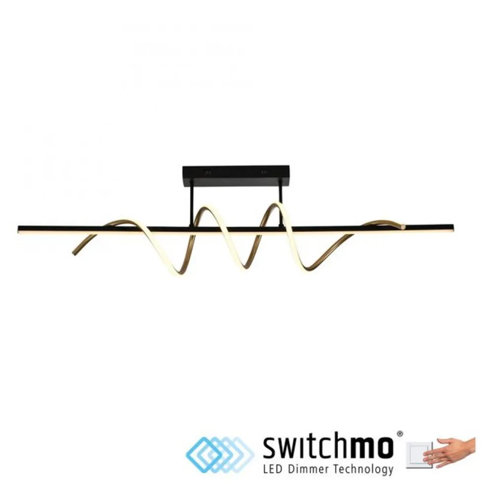 Just Light LED Deckenlampe Metall dimmbar 3000 K Schwarz Messing* Deckenleuchten|Bürolampen