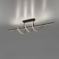 Just Light LED Deckenlampe Metall dimmbar 3000 K Schwarz Messing* Deckenleuchten|Bürolampen