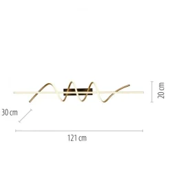 Just Light LED Deckenlampe Metall dimmbar 3000 K Schwarz Messing* Deckenleuchten|Bürolampen