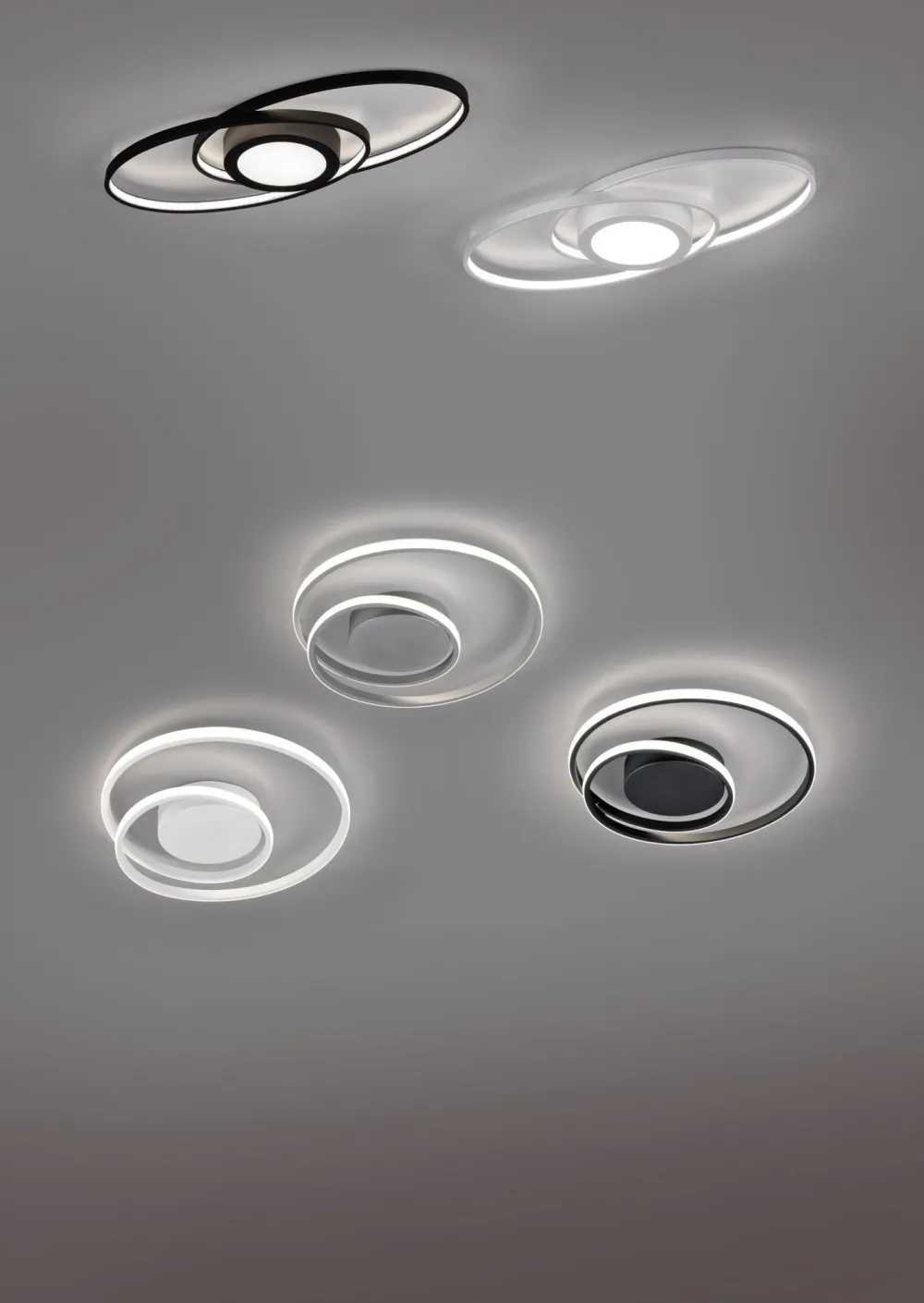 Trio Reality LED Deckenlampe Metall in Titan 2500 lm B:39 cm Spirale* Flurlampen|Bürolampen