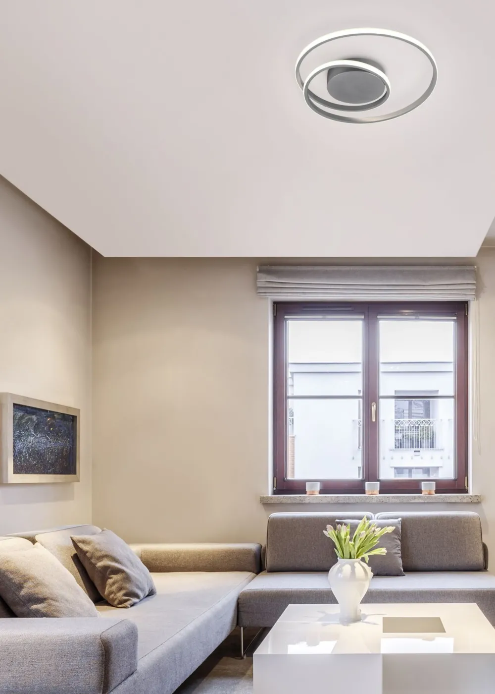 Trio Reality LED Deckenlampe Metall in Titan 2500 lm B:39 cm Spirale* Flurlampen|Bürolampen