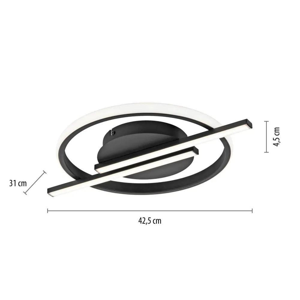 Just Light LED Deckenlampe Modern Metall L:42,5 cm 2100 lm dimmbar* Deckenleuchten|Flurlampen