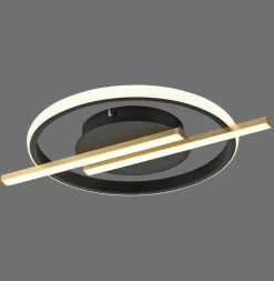 Online Just Light LED Deckenlampe Modern Schwarz Messing 3000 K dimmbar