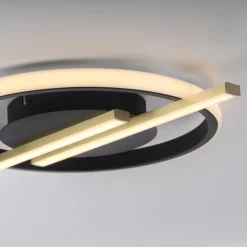 Online Just Light LED Deckenlampe Modern Schwarz Messing 3000 K dimmbar