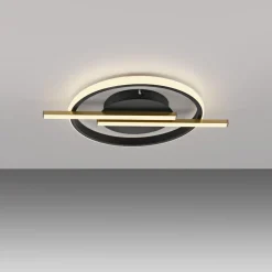 Online Just Light LED Deckenlampe Modern Schwarz Messing 3000 K dimmbar