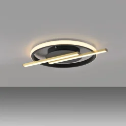 Online Just Light LED Deckenlampe Modern Schwarz Messing 3000 K dimmbar