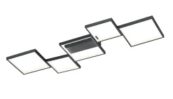 Discount Trio Reality LED Deckenlampe Schwarz Metall L:120,5 cm 34 W dimmbar