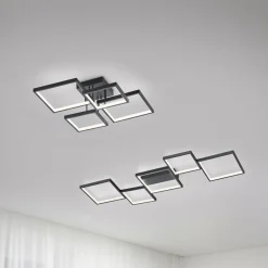 Discount Trio Reality LED Deckenlampe Schwarz Metall L:120,5 cm 34 W dimmbar