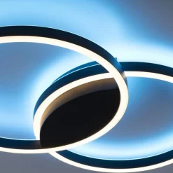 Best Paul Neuhaus LED Deckenlampe Schwarz Ringe L:74 cm 4900 lm dimmbar