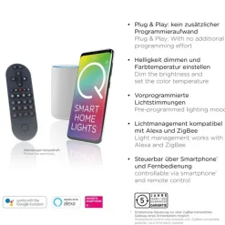 Best Paul Neuhaus LED Deckenlampe Schwarz Ringe L:74 cm 4900 lm dimmbar