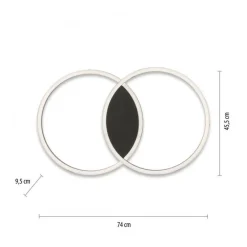 Best Paul Neuhaus LED Deckenlampe Schwarz Ringe L:74 cm 4900 lm dimmbar