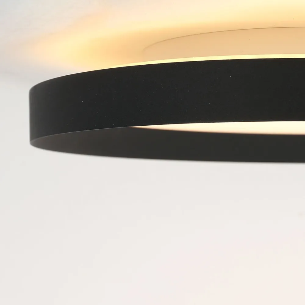 Steinhauer LED Deckenlampe Schwarz Weiß B:40 cm 2700 K rund* Deckenleuchten|Led Lampen