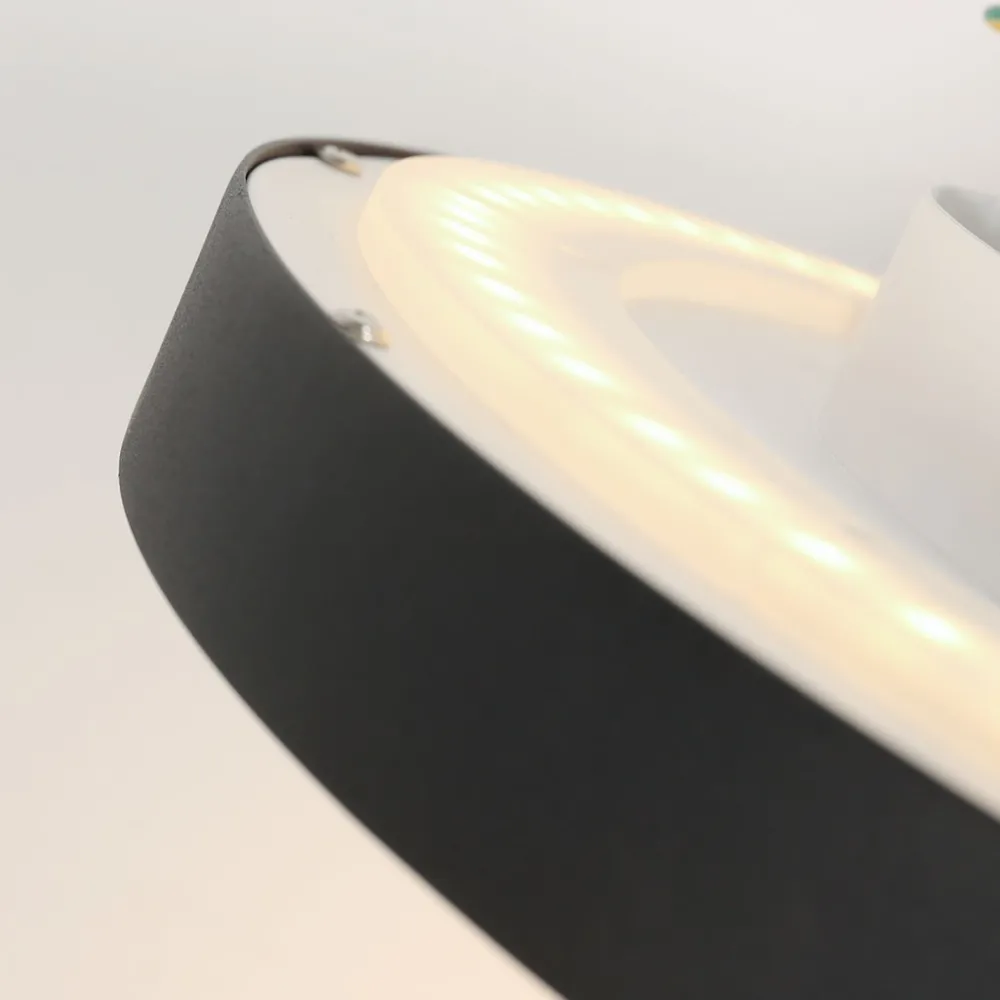 Steinhauer LED Deckenlampe Schwarz Weiß B:40 cm 2700 K rund* Deckenleuchten|Led Lampen