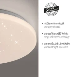 Just Light LED Deckenlampe Sternenhimmel Ø34 cm 3000 K warmweiß* Deckenleuchten|Flurlampen