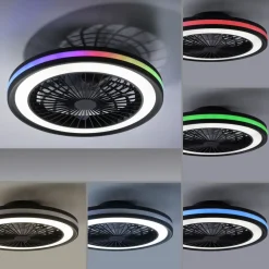 Online Just Light LED Deckenlampe Ventilator Fernbedienung RGB dimmbar