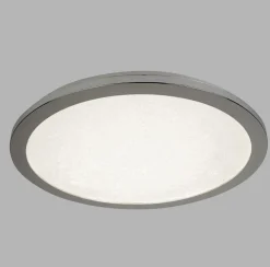 Searchlight LED Deckenleuchte Bad IP44 D: 30 cm Chrom 4000 K rund flach* Deckenleuchten|Led Lampen
