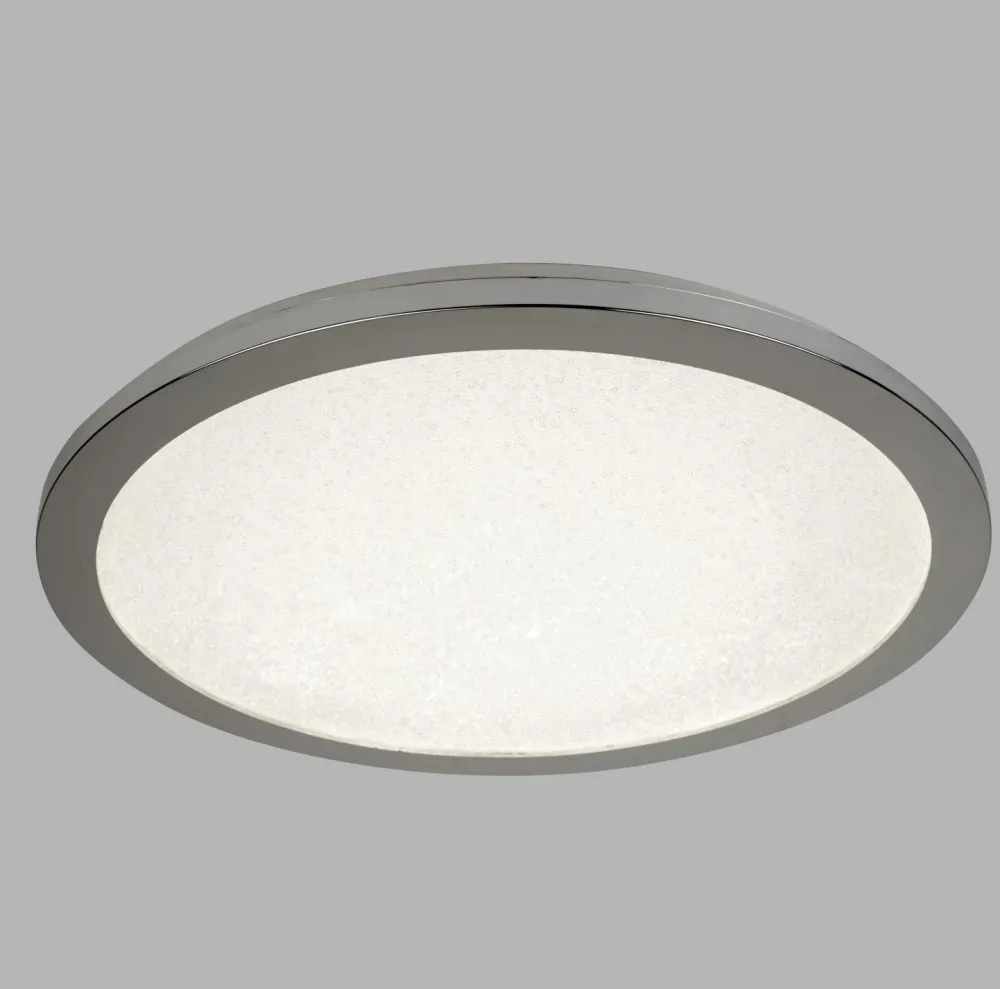 Searchlight LED Deckenleuchte Bad IP44 D: 30 cm Chrom 4000 K rund flach* Deckenleuchten|Led Lampen