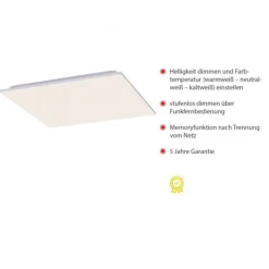 Just Light LED Deckenleuchte Dimmer 40 W 3600 lm Fernbedienung* Deckenleuchten|Flurlampen