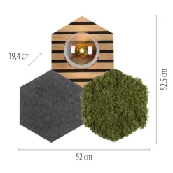 New Just Light LED Deckenleuchte Filz Eiche Moos Rauchglas G9 blendarm