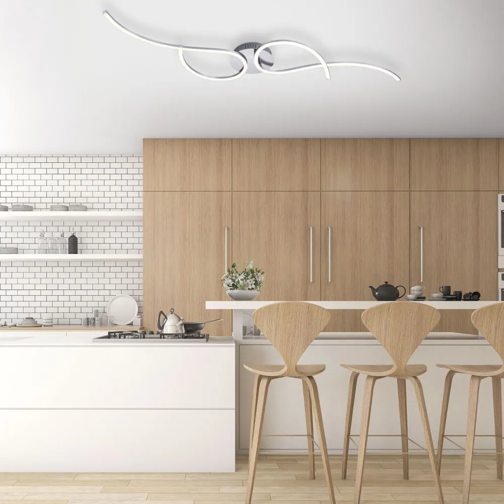 Outlet Just Light LED Deckenleuchte flexibel Stahl Metall warmweiß 14 W