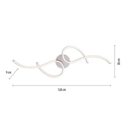 Outlet Just Light LED Deckenleuchte flexibel Stahl Metall warmweiß 14 W