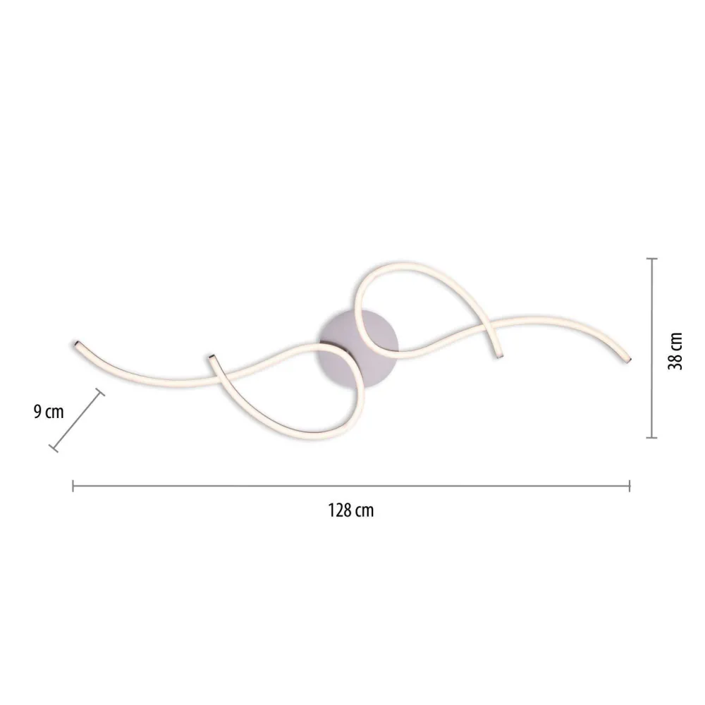 Outlet Just Light LED Deckenleuchte flexibel Stahl Metall warmweiß 14 W
