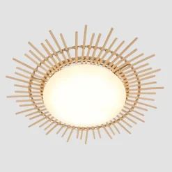 Sale Steinhauer LED Deckenleuchte Holz Kunststoff in Natur Weiß Ø50 cm