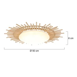 Sale Steinhauer LED Deckenleuchte Holz Kunststoff in Natur Weiß Ø50 cm