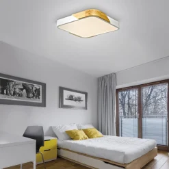 Clearance Just Light LED Deckenleuchte Holz L:32 cm Weiß Natur 3000 K