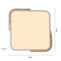 Clearance Just Light LED Deckenleuchte Holz L:32 cm Weiß Natur 3000 K