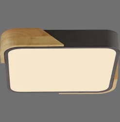 Just Light LED Deckenleuchte Holz L:32 cm Schwarz Natur 3000 K* Deckenleuchten|Led Lampen