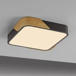 Just Light LED Deckenleuchte Holz L:32 cm Schwarz Natur 3000 K* Deckenleuchten|Led Lampen