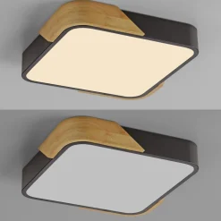 Just Light LED Deckenleuchte Holz L:32 cm Schwarz Natur 3000 K* Deckenleuchten|Led Lampen