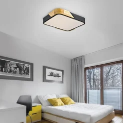 Just Light LED Deckenleuchte Holz L:32 cm Schwarz Natur 3000 K* Deckenleuchten|Led Lampen