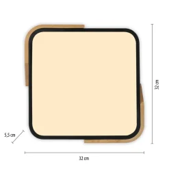 Just Light LED Deckenleuchte Holz L:32 cm Schwarz Natur 3000 K* Deckenleuchten|Led Lampen