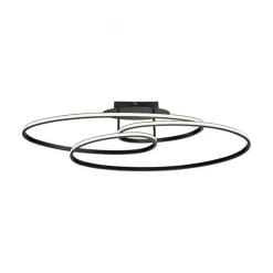 Sale Just Light LED Deckenleuchte Metall Schwarz 3000 K Ringe dekorativ