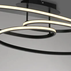 Sale Just Light LED Deckenleuchte Metall Schwarz 3000 K Ringe dekorativ