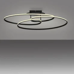 Sale Just Light LED Deckenleuchte Metall Schwarz 3000 K Ringe dekorativ